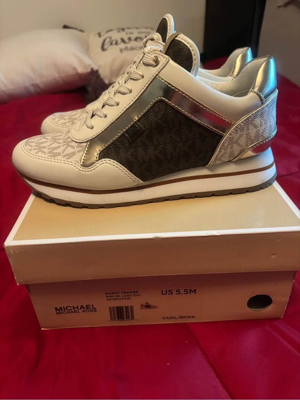 Michael Kors Vanilla and Brown Logo Women's Sneakers